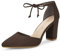 Allegra K Women Ankle Tie Chunky Heel Pointed Toe Dress Pumps Coffee 4 UK/Label Size 6 US