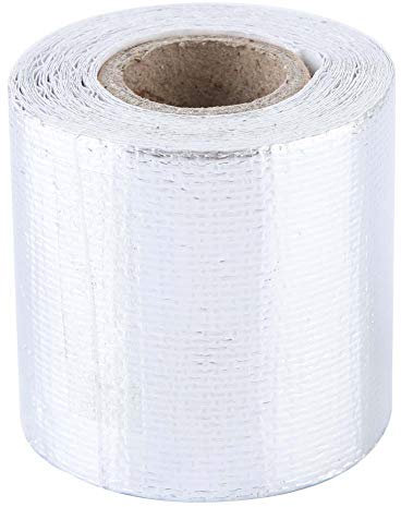 Hitzeschutzband, flammhemmende Hitzeschutzfolie aus Aluminiumfolie, hitzebeständige Folie, Wärmedämmung, Schallabsorption, Motorabdeckungen, Motorraum(Silber 5M*5Cm)