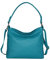 AmbraModa GL35 - Damen Handtasche Schultertasche Umhängetasche aus genarbtem Rindsleder (Türkis)