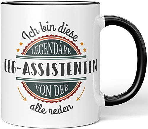 JUNIWORDS Tasse, Ich Bin Diese legendäre EEG-Assistentin, von der alle reden, Schwarz (5045276)