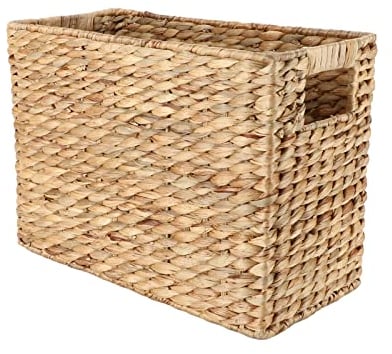 YAHUAN Natürliche Wasserhyazinthe Aufbewahrungskorb mit integrierten Griffen, Treppenkorb, Zeitschriftenkorb, große Weidenkörbe zur Aufbewahrung, Organisation von Wäsche zu Hause (Wasserhyazinthe)