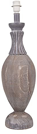 Clayre & Eef Lampenfuß Ø 18x66 cm Grau Holz Kunststoff Rund Lampensockel