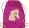 Turnbeutel Rucksack - Pferd Pferde - Pferdekopf - Unisize - Fuchsia - wechselsachen beutel kita reit sachen für mädchen pferden pferdemotiv sportbeutel stoffsackerl kindergarten pferderucksäcke
