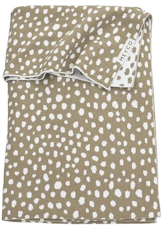 Meyco Baby Cheetah Babydecke, gestrickte Wiegedecke (aus 100% weicher Baumwolle, vielseitig einsetzbar, einfache Pflege, atmungsaktiv, Größe: 100 x 150 cm), Taupe
