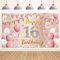 Koliphy 16. Geburtstag Deko, 16. Happy Birthday Banner für Jungen Mädchen, Rose Gold Stoff 16 Geburtstagsbanner Hintergrund Party Dekoration Drinnen und Draußen