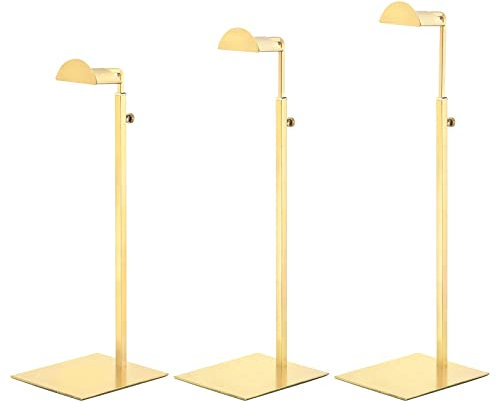 sourcing map Purse Display Stand Set 3 Pack Metal Adjustable Handbag Rack Single Hook Holder for Boutique Store - Gold
