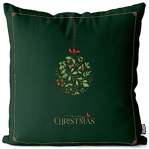 VOID Weihnachtsfest Weihnachtskugel Kissenbezug Kissenhülle Polyester Weihnachten Deko Winter Outdoor Dekoration, Kissen Größe:50 x 50 cm
