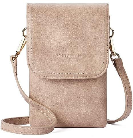 BOSTANTEN Klein Handytasche zum Umhängen, PU Leder Handy Umhängetasche Damen, Handytasche mit Geldbörse zum Umhängen, handtasche damen umhängetasche für Designer
