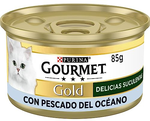 Purina Gourmet Gold Sukkulente Leckereien, Nassfutter für Katzen mit Meeresfischen, 85 g Dose