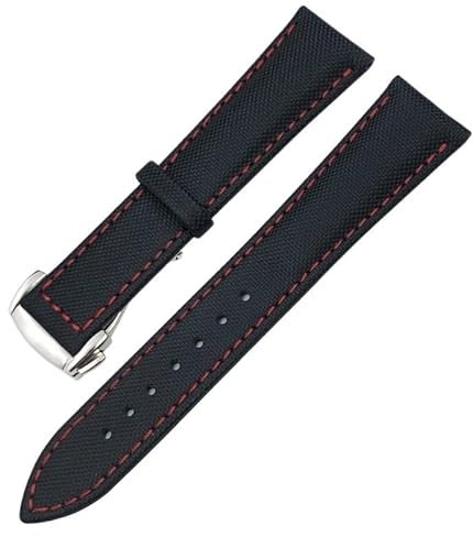 TPUOTI 19 mm 20 mm 21 mm 22 mm hohe Dichte Nylon Leder Armband Fit für Omega x watch Seamaster Speedmaster AT150 De Ville Seiko Stoff Uhrenarmband, 20 mm, Achat