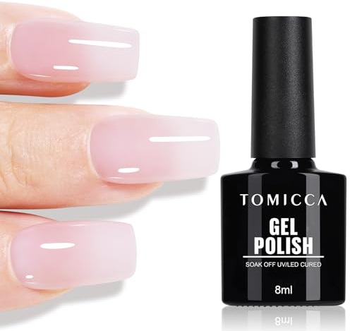 TOMICCA Vernis Semi Permanent Violet Clair, 8ml Soak Off UV LED Vernis à Ongles Gel-Semi Permanent Nudee Naturel pour Nail Art DIY Home