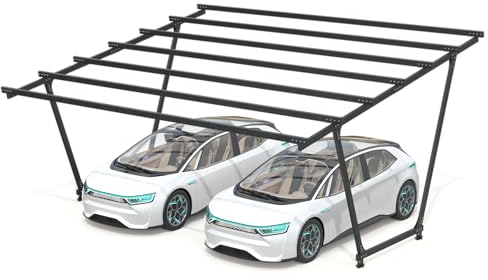 Abri de Voiture, Todome, Acier, Gris Anthracite, modèle 02 Structure Carport - (2 Places)