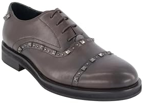 KARL LAGERFELD Herren Studded Leather Oxfords Dress Shoe Sneaker, Braun, 43 EU