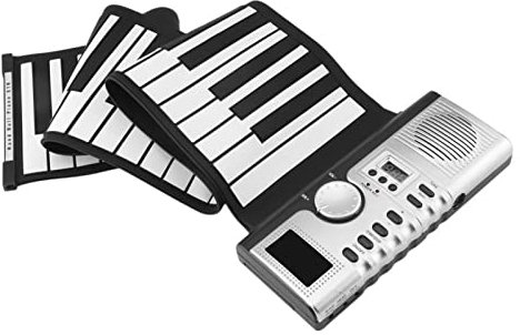 COMETX 61 Keys Piano 61 Keys Roll Up Piano Keyboard Portable Soft Silicone Electronic Piano with Built-in Speaker LCD Display Recording MIDI Function for Adults Beginners