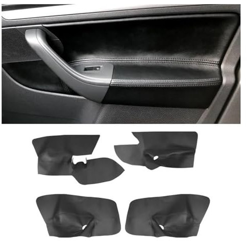 Car Interior Strips LHD In Pelle Microfibra Interni Auto Pannello Porta Bracciolo Copertura Adesivo Trim Per VW Per Golf 5 Per Jetta 2005 2006 2007 2008 2009 2010 Interni Decorazione (Colore : Black