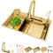 Evier cuisine 1 bac avec robinet de cuisine evier multifonction avec accessoire cuisine douchette evier cuisine 2 bacs bac inox evier doré lavabo cuisine (80 * 45 * 22CM, OR)
