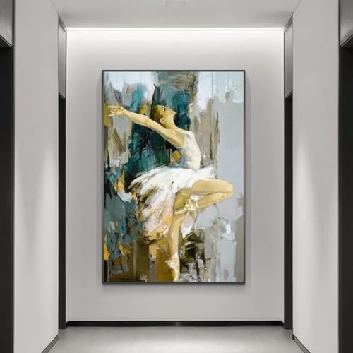 Zhadongli Art Abstrakte Ballerina-Leinwandgemälde, Wandkunst, Poster und Drucke, Tänzerin, Mädchen, Wandbilder für Wohnzimmerdekoration, 40 x 60 cm (16 x 24 Zoll), rahmenlos