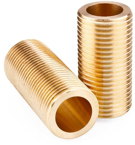 3/4 Inch (25mm) Threaded Nipple, 2Pcs Brass Running Nipple Threaded Tube Long Plumbing Fitting for Tank Connectors, Length 120m