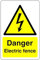 Safety First Display LTD Danger electric fence sign - 1.2mm Rigid plastic for indoor/outdoor usage (300mm x 200mm) Viewing Distance within 7m.