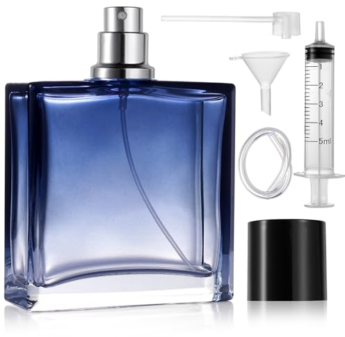 Nadinsta 100ml Atomizador Perfume Recargable, Decants Botella de Frasco Perfume, Vidrio Botella Spray Pulverizador Pequeño con Bomba de Atomizador y Embudo, Vaporizador Perfume para Fiestas Cita