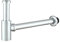 Muxios Solid Brass Bottle Trap 1 1/4, Round Decorative P-Trap, Adjustable Waste Traps Plumbing Drain Tube for Bathroom Sink Basin Vessel Chrome