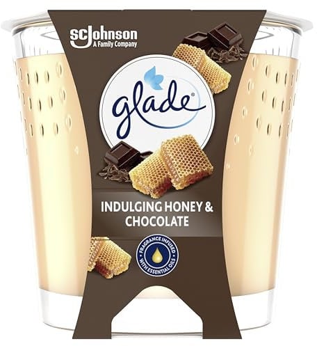 Glade Duft-Kerze im Glas, Honey & Chocolate, bis zu 27 Stunden Brenndauer, 6er Pack (6 x 112g)