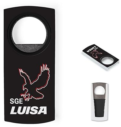 Eintracht Frankfurt Fanartikel Flaschenöffner personalisiert mit Namen I Lizenziertes SGE Accessoire mit Adler Attila in Rot Weiß Schwarz I Geschenk für Fußballfans