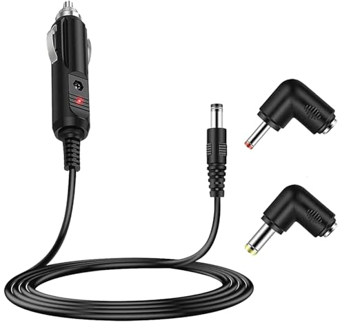 Bloc d'alimentation de Voiture 12 V DC - Câble 5 A - Chargeur Allume-Cigare - 3 m - pour Lecteur DVD, routeur, GPS, Appareil Photo, CCTV