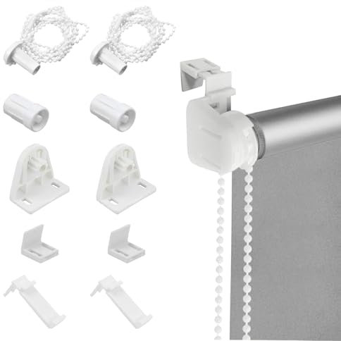 2 Set Rollo Klemmfix Ersatzteile,Klemmfix Halterung für Rollo,(17 mm/Ohne Bohren/PVC) Rollo Klemmfix Ersatzteile,Ersatzteile für Rollo-Kopfsteuerung,Für Double Roller Blind,Blackout Roller Blind usw