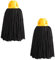 MAYA Fregona MAX Pro. Limpieza Eficiente y Duradera para Superficies Lisas. 100 % Microfibra. Extra Absorbente y Escurrefacil. Rosca Universal. Pack de 2 Fregonas (Casquillo Amarillo)