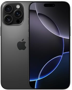 Apple iPhone 16 Pro Max 256 GB: 5G Handy mit Kamerasteuerung, 4K 120 Dolby Vision und einem großen Sprung bei der Batterielaufzeit. Funktioniert mit AirPods, Titan Schwarz