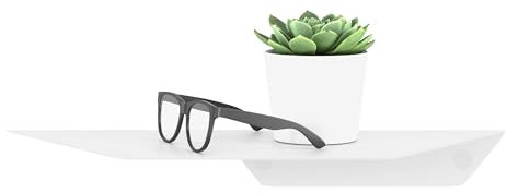 SOTECH Design Wandregal Hover-II 350 x 130 x 40 mm weiß, Wandmontage, Ablage inkl. Befestigungsset für Bad Küche oder Wohnzimmer