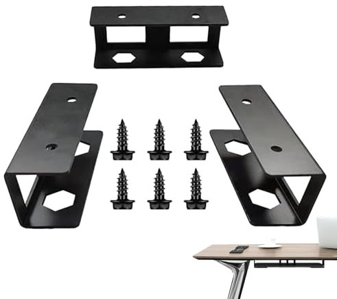 Generico Under Desk Mount for Laptop, Laptop Storage Mount Holder, Metal Under Desk Shelf for Keyboards, Modems, Smart TV Boxes, Slim Game Console, Notebooks, Space-Saving Desk Organizer