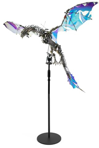 WANENGEDIY 3D DIY Metall Drachen Puzzle Steampunk Mechanischer Blutrünstiger Aurora Drache Modellbausatz mit Ständer Mechanisches Metall-Puzzle -3000 Erwachsene Kreatives Ornament