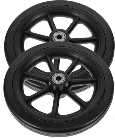 TOBBOMEY Austauschbare Kleine Rollstuhl Vorderräder Rutschfestes Pvc Metallräder Satz Verschleißfestes Rollstuhlzubehör Für Innen Und Außenbereich Kompatibel Mit Meisten Behindertenfahrzeugen