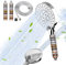 30 Stage Filtered Shower Head with 1.5m Hose & Replacement Cartridge, High Pressure 9-Spray with Power Spray Mode, Water Saving Shower Head with Filter for Chlorine Remove