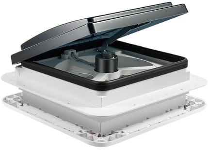 Biggittig Ventilador de techo para RV, 12 V, extractor con luces LED y red de insectos, para claraboyas, autocaravanas, caravanas