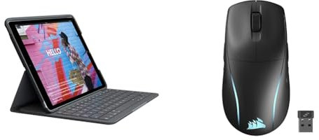 Logitech Slim Folio, étui & Corsair M75 Wireless RGB Souris de Jeu