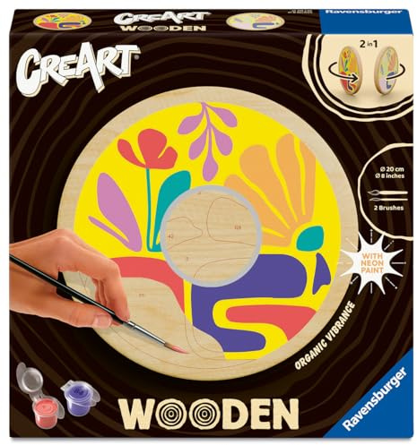 Ravensburger CreArt Organische Schwingungen - Malen nach Zahlen Erwachsene | DIY Malset mit Pinsel und Acrylfarben, 20 x 20 cm, Geschenk für Frauen und Männer