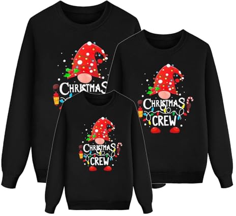 Weihnachtspullover Familie Set Damen Herren Kinder Lustig Weihnachtspulli Ugly Christmas Sweater Rundhals Unisex Weihnachts Pullover Pärchen Weihnachtsoutfit 2025