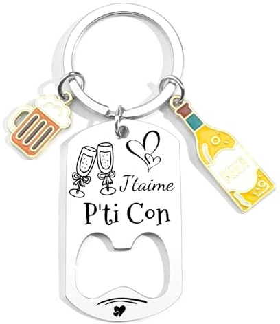 JRZDFXS Porteclef Je t'Aime Humour Cadeau Homme Personnalisé Pour Petit Frère Fils ou Petit Copain original Je t'Aime Mon Frère Cadeau Fils Adulte