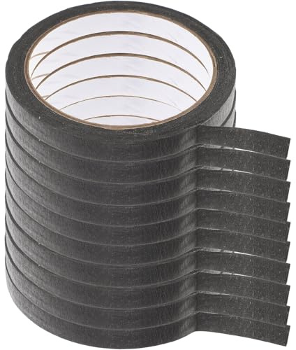 Alipis 10 Pezzi Nastro Washi Nero per Pittori Nastro Adesivo per Mascheratura in Carta Resistente Strappabile a Mano per Decorazioni Fai da Te e Pittura su Pareti Legno Vetro