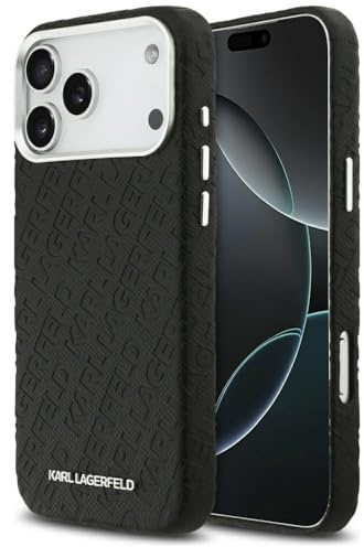 CG MOBILE Karl Lagerfeld FW Stamped Karl kompatibel mit MagSafe Hülle für iPhone 17 Pro Max (Schwarz)