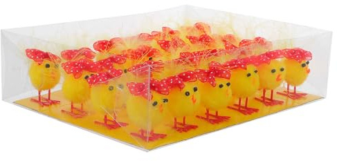 MAGICLULU 24 Stück Teiliges Mini Osterküken Flauschige Realistische Stoffküken Dekorative Mini-hühner für Osterdeko Basteln und Party Weiche Plüschtiere für Frühling Geschenkidee für Bastler