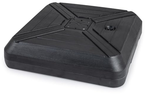 COSTWAY Pied de Parasol Déporté avec 2 roulettes en HDPE, 81 x 81 x 19 cm | Support Parasol Rempli de 156 kg Sable-Eau/125 kg Sable/78 kg Eau, Barre Transversale, Base pour Jardin Piscine Terrasse