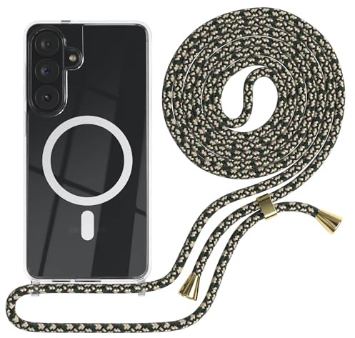 EAZY CASE - Handykette kompatibel mit Galaxy S26 Plus Kette zum Umhängen Stoßfest Handyhülle für Galaxy S26 Plus Silikon Hülle mit Band Handytasche Transparent als Fallschutz in Grün