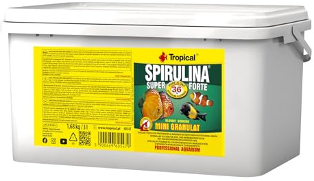 Tropical Super Spirulina Forte Mini-Granulatfutter mit 36% Spirulina (Platensis) Anteil, 1er Pack (1 x 3 l)
