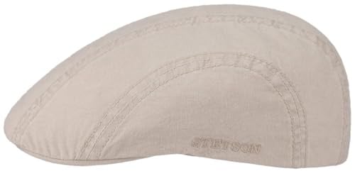 Stetson Madison Delave Schirmmütze Flatcap UV-Schutz Nachhaltig Damen und Herren Frühling Sommer beige M (56-57 cm)