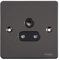 Schneider Electric Ultimate Flat Plate - Unswitched Single Power Socket, Round Pin, 5A, GU3280BBN, Black Nickel with Black Insert