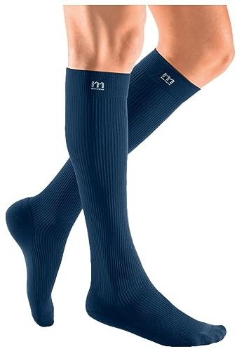 medi mediven active Kompressionsstrümpfe | Kompressions-Kniestrümpfe mit Fersenverstärkung | KKL 2 | Marine | Größe: VI | Geschl. Spitze | Normal